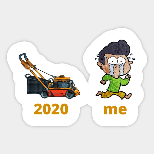 Funny Lawn Mower chase 2020 Meme Sticker by Ken Adams Store